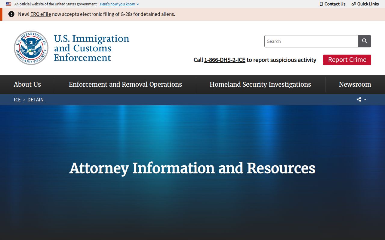 ICE detention network locator limitations for a Pike County custody search